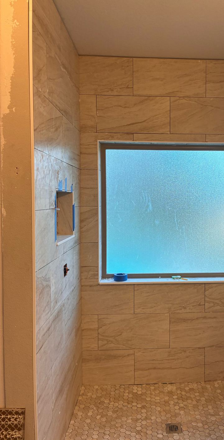 Setting 12x24 cream wall tile